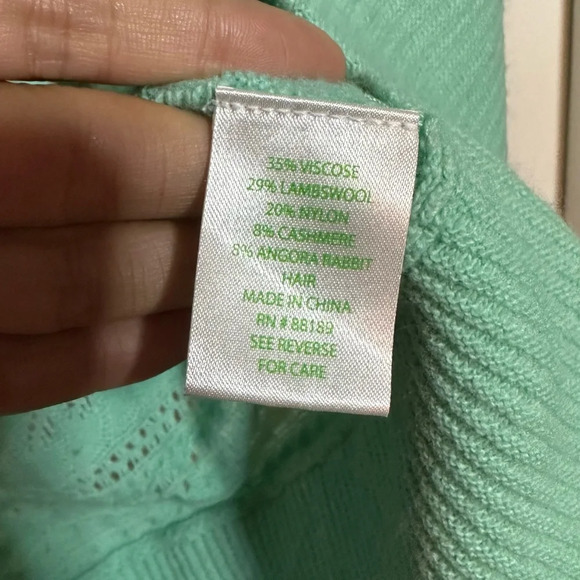 Lilly Pulitzer Cabrina Open Front Cardigan Sweater in Mint Teal Size XS/S - Picture 9 of 9